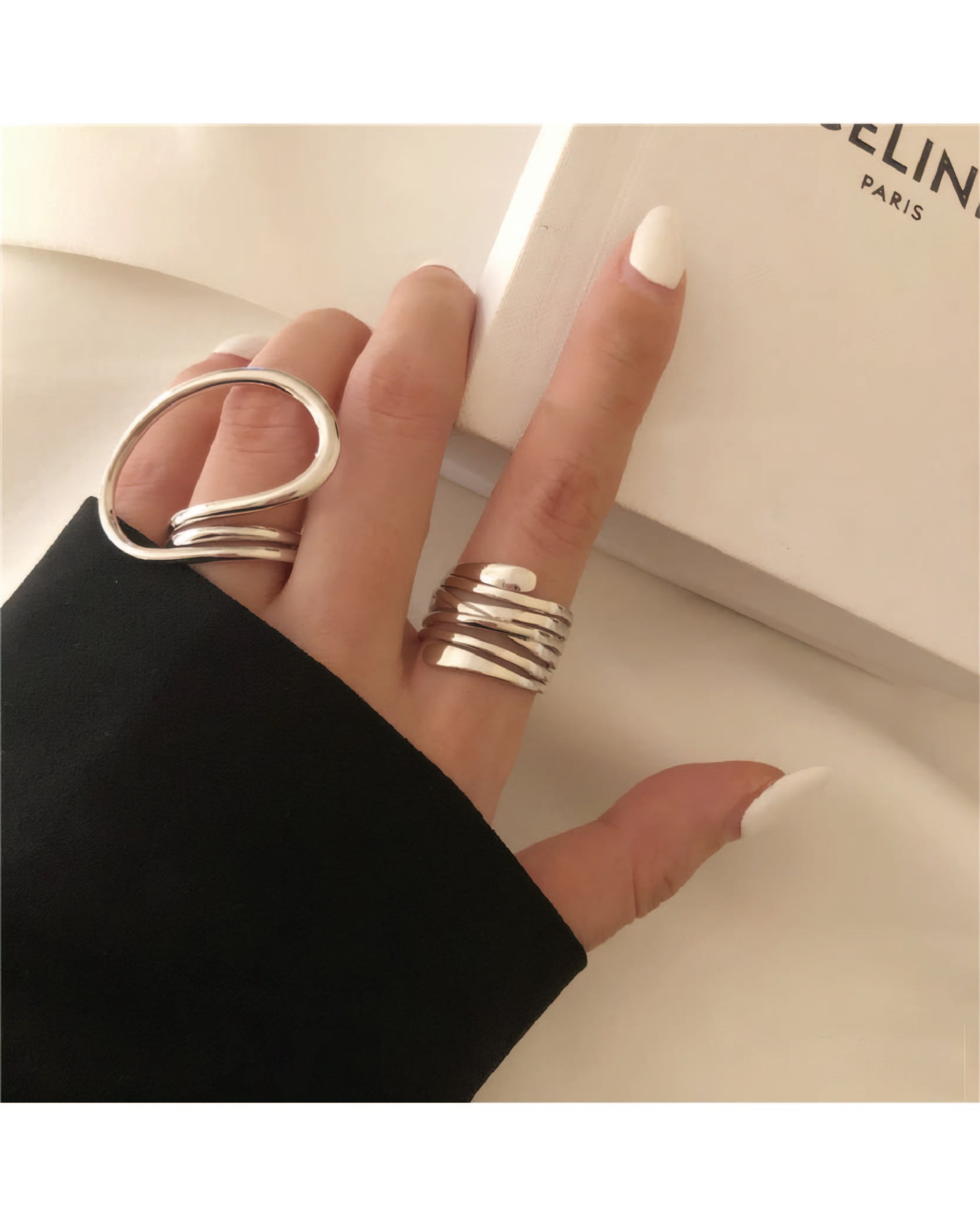 Punk Style Geometric Design Ring Set