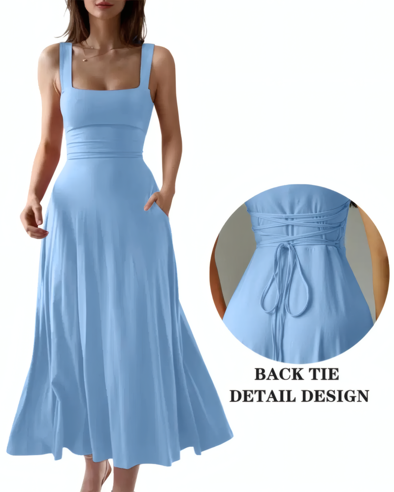 Lace-Back Midi Dress