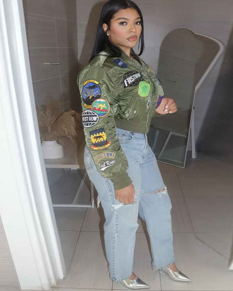 Embroidered Chill Bomber Jacket