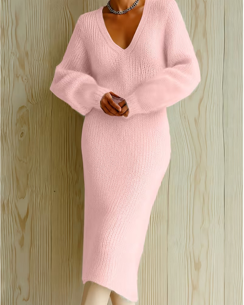 Cozy Season Puff Sweater Dress