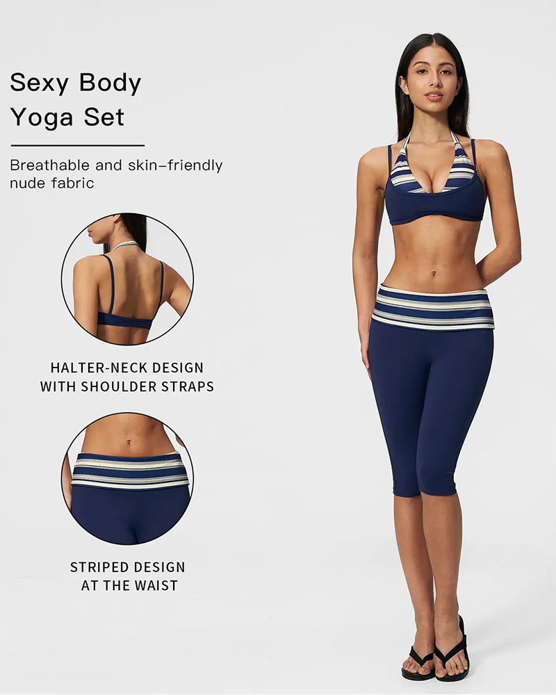 Mock-Layered Halter Yoga Set