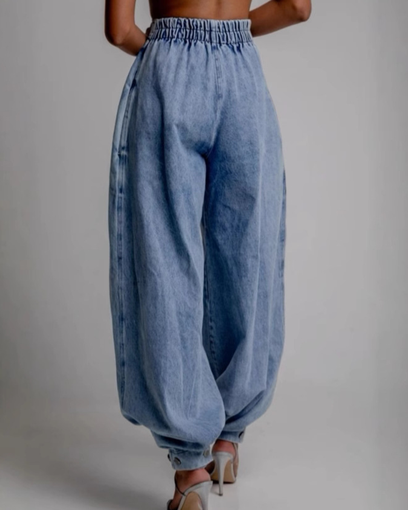 Casual Core Zip Denim Jeans