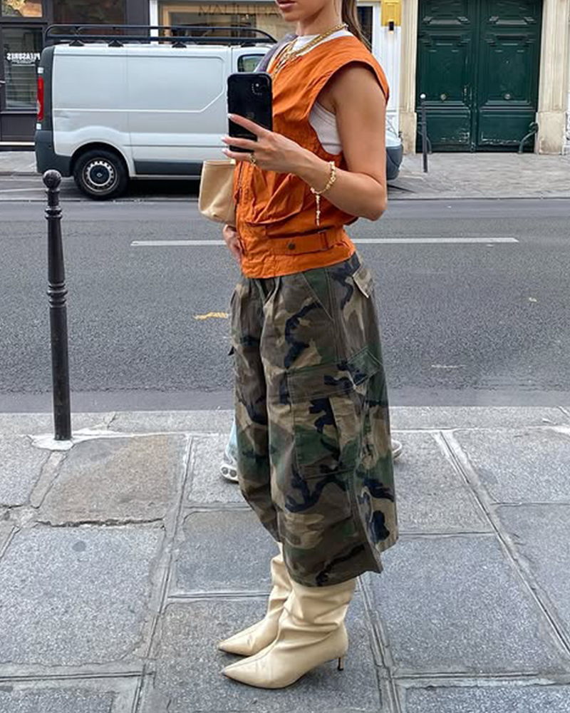 Camo Cargo Drift Streetwear Jorts