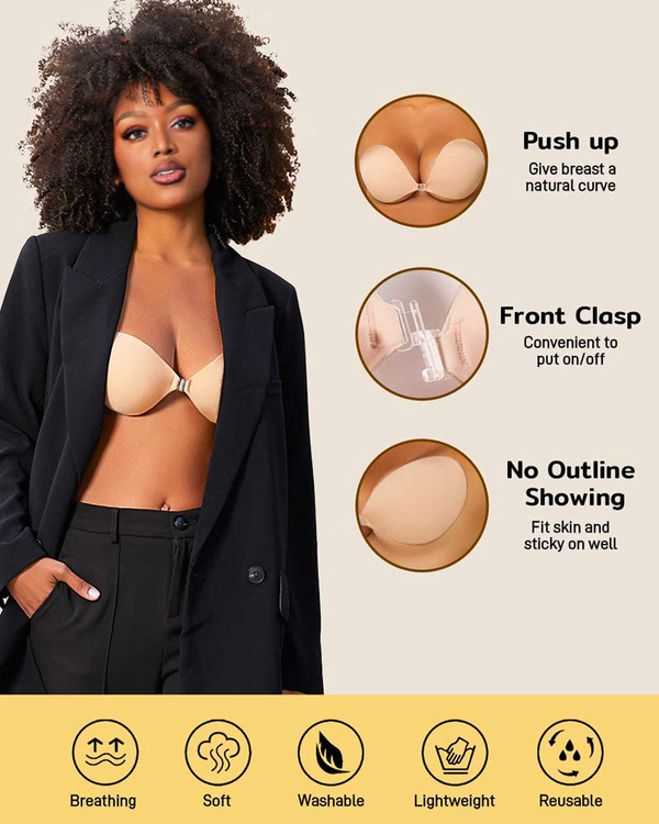 Sticky Strapless Bra with Front Closure