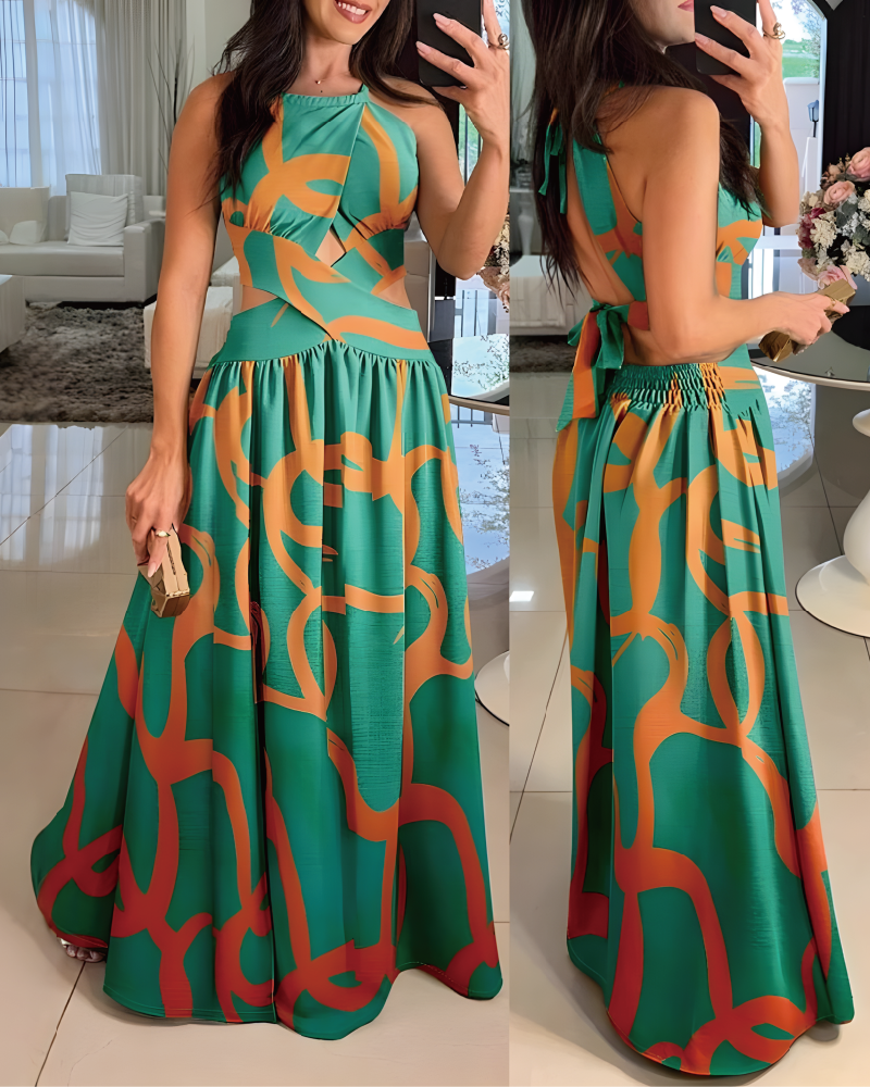 Shirred Criss Cross Dress