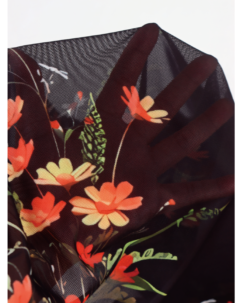 Alicia Printed Mesh Dress