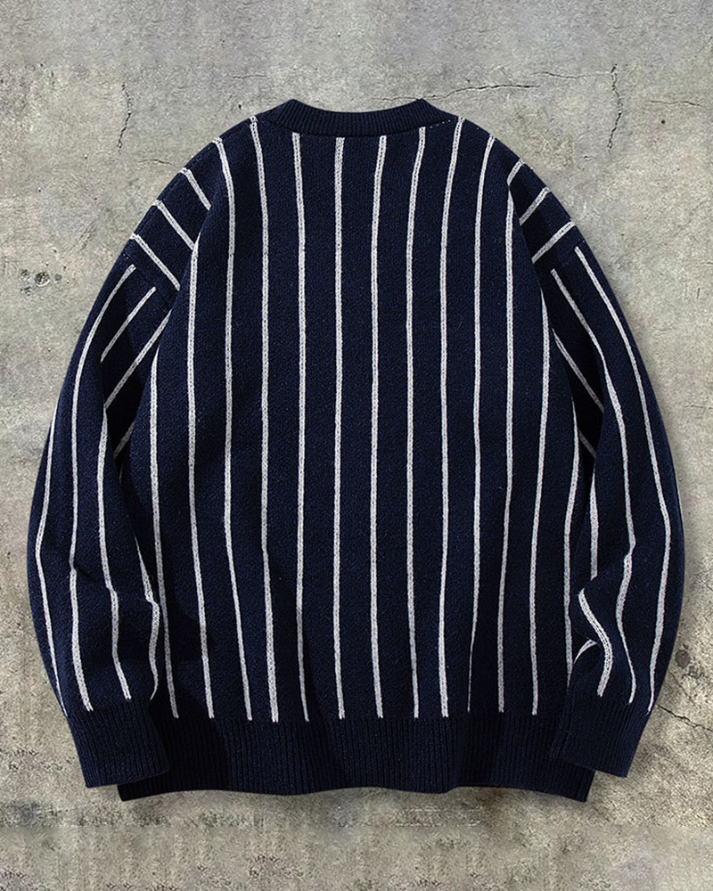 Classic Stripe Knit Cardigan