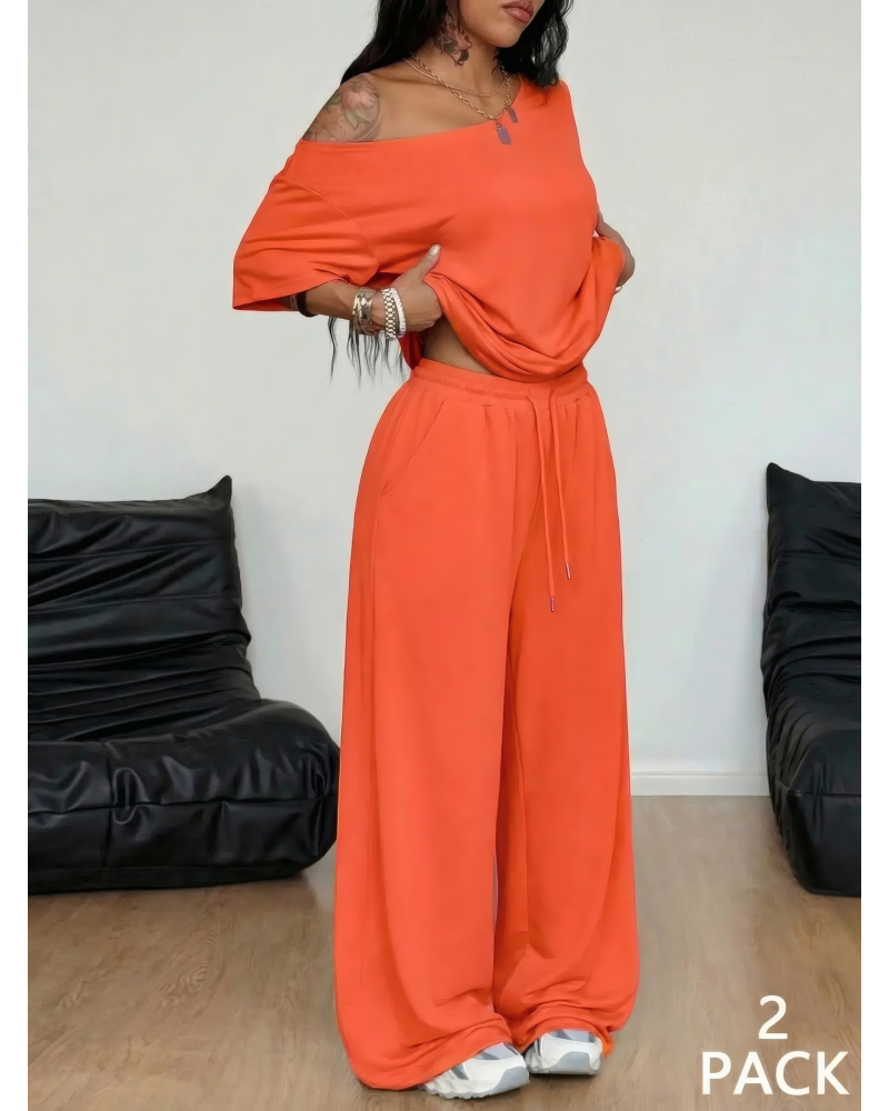 Chill Status Off Shoulder Pant Set