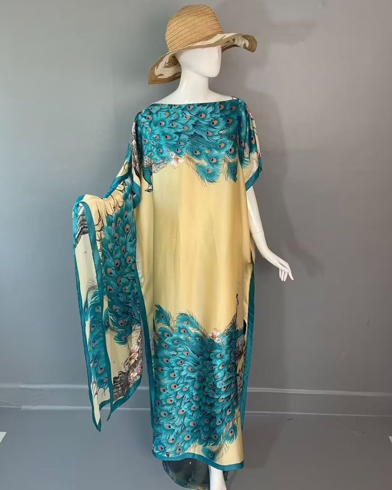 2 piece Satin Printed Dress