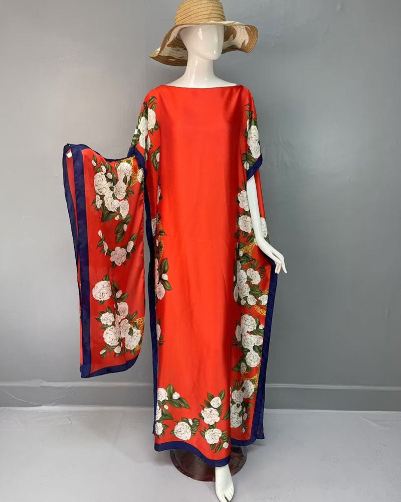 2 piece Satin Printed Dress