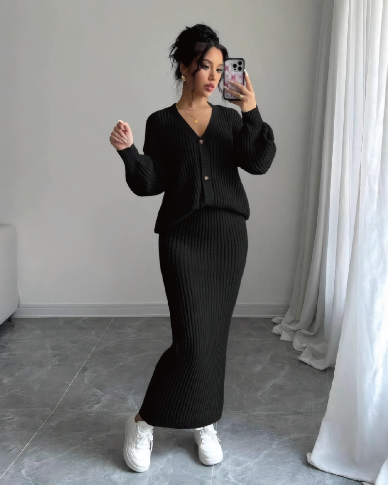 Sweater & Long Skirt Set