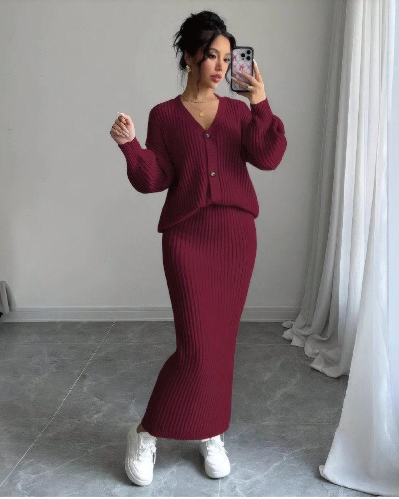 Sweater & Long Skirt Set