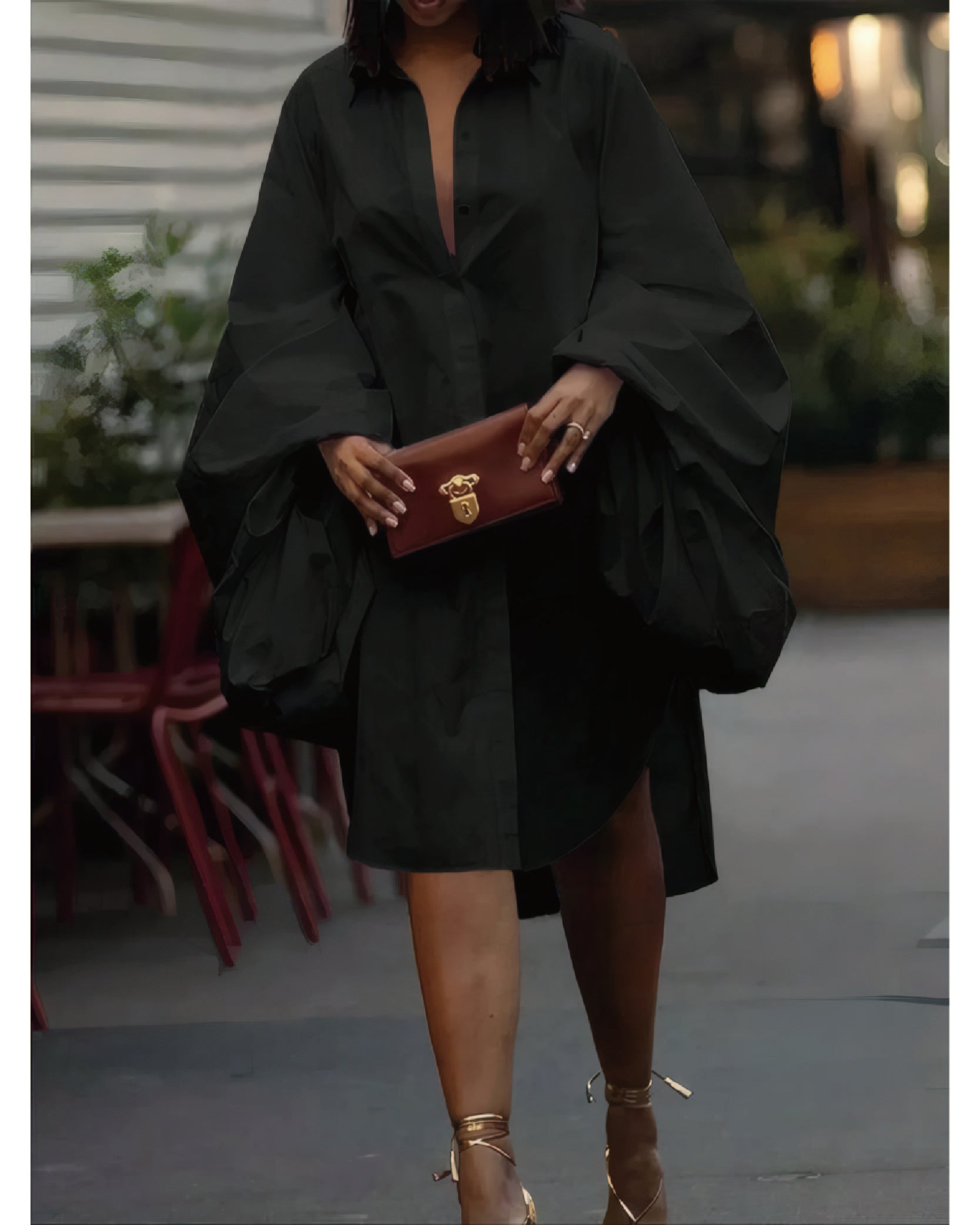 Ojai Bubble Sleeve Midi Dress