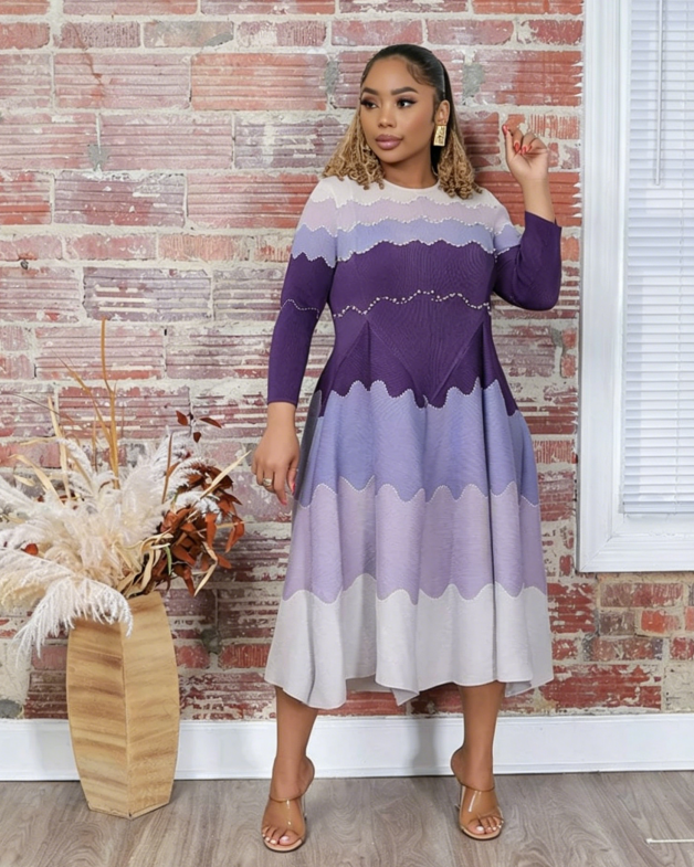 Elegance in Pearls Midi Dress