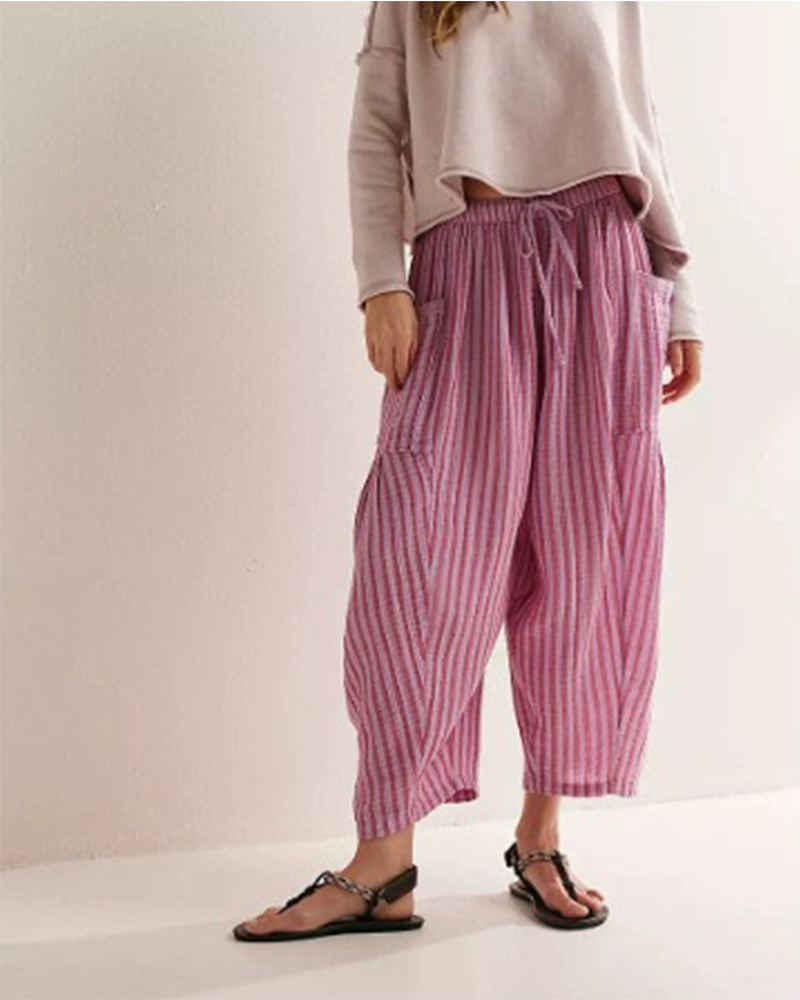 Stripe Ease Cropped Pants