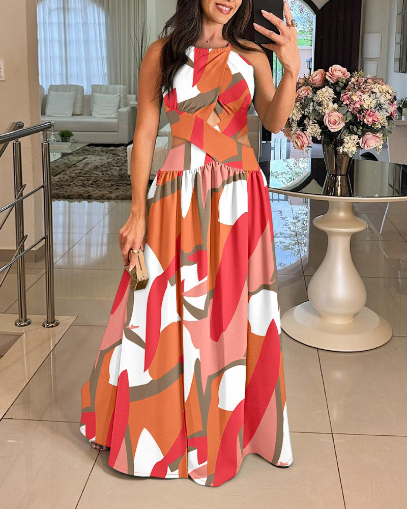 Shirred Criss Cross Dress