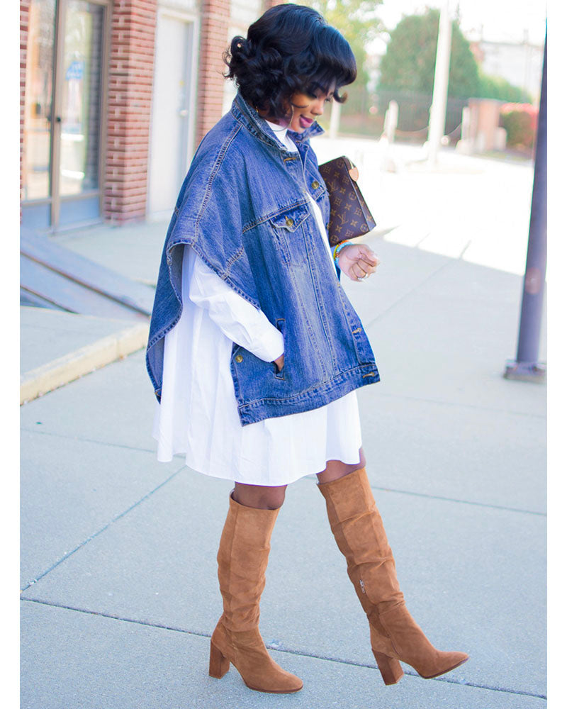 Transformer Denim Cape Jacket