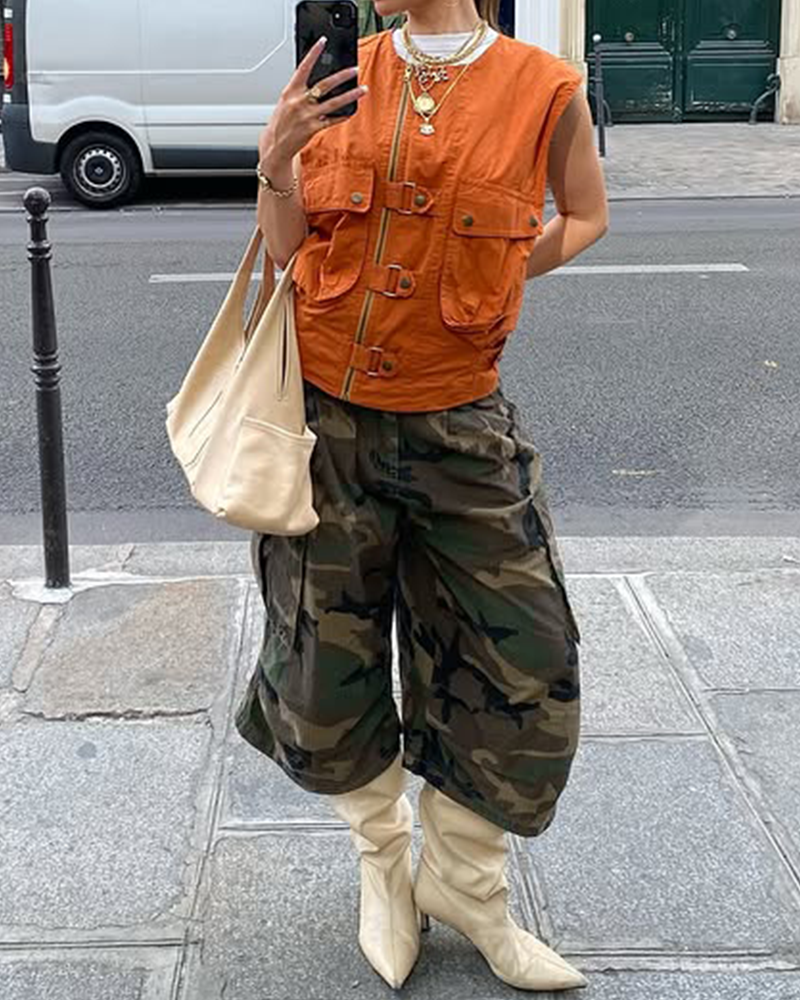 Camo Cargo Drift Streetwear Jorts