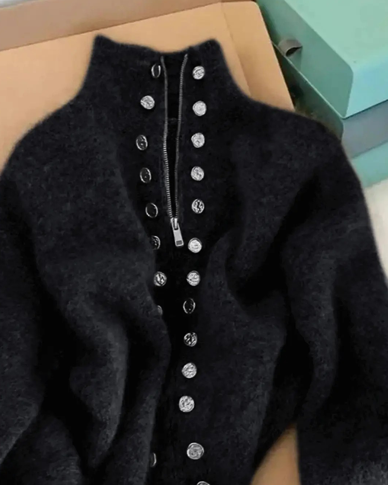 The Luxe Double-Breasted Knit Coat