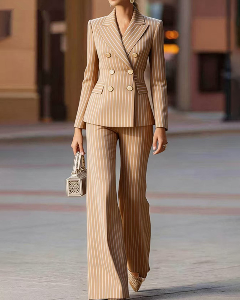 Office Chic Striped Blazer Set