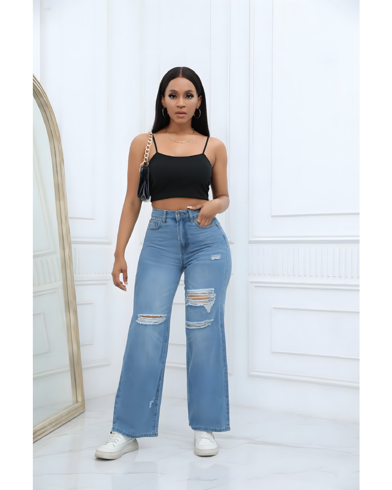 Jorjana Ripped Straight Leg Jeans