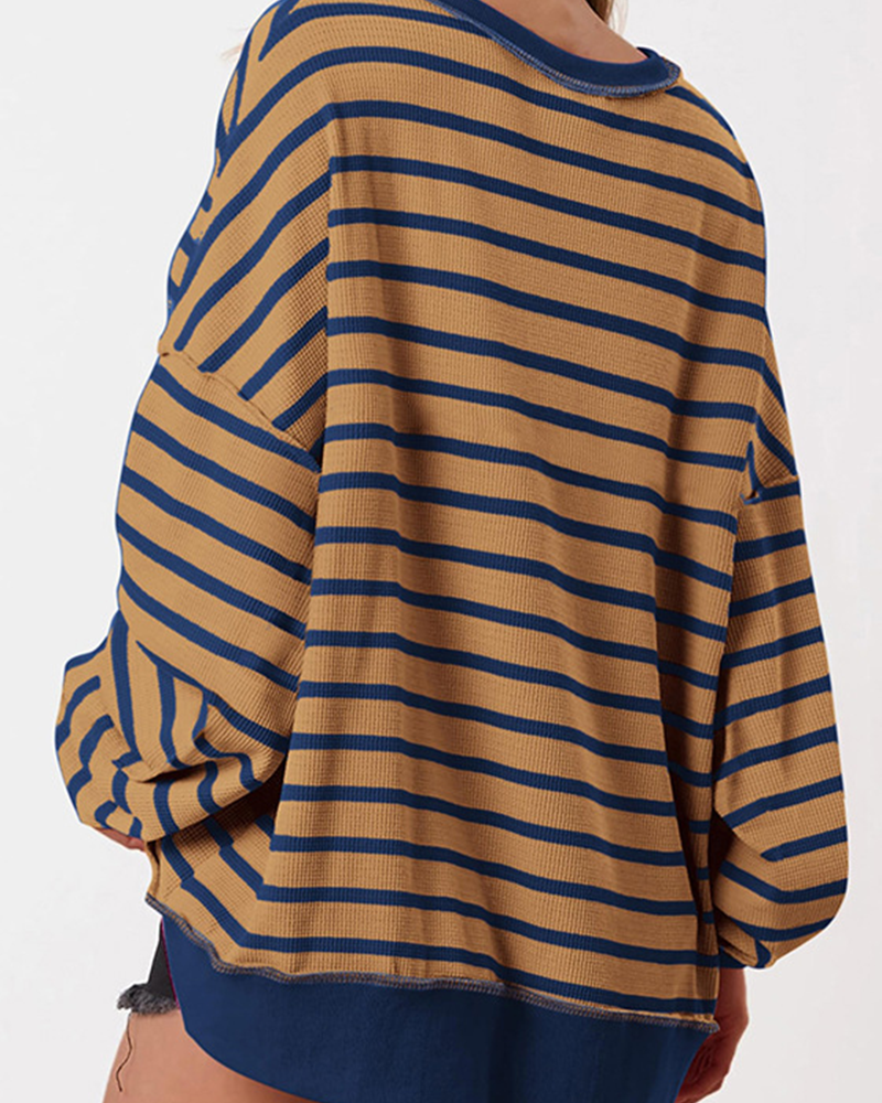 Parisian Stripe V-Neck Pullover