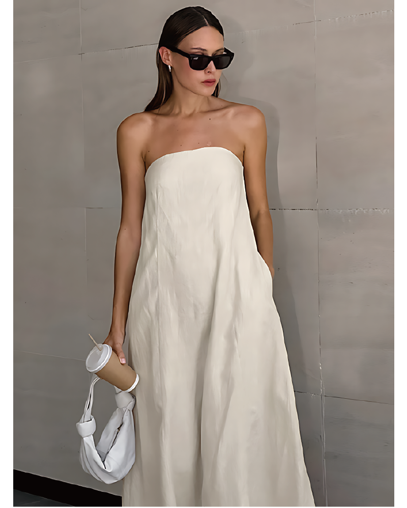 Sunbathing In Miami Linen Dress