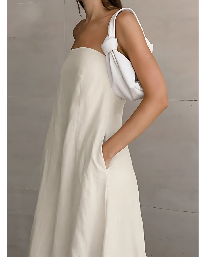 Sunbathing In Miami Linen Dress