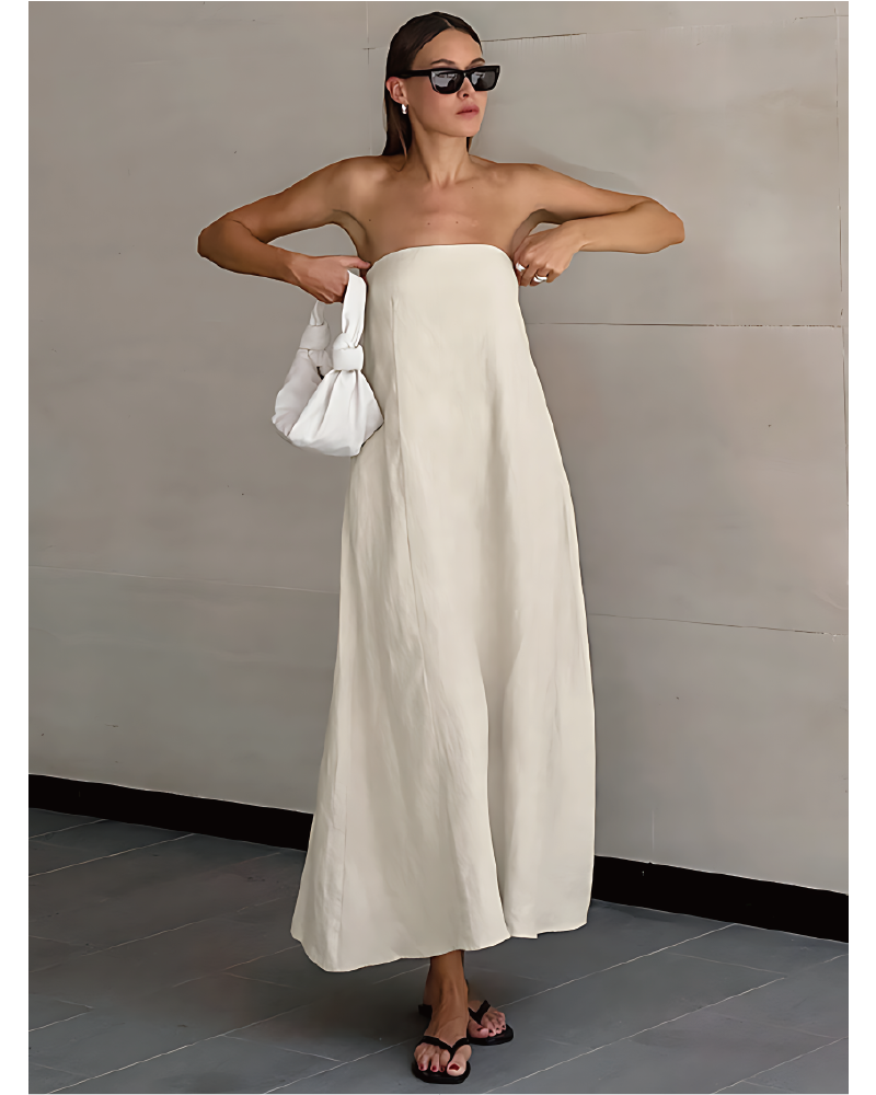 Sunbathing In Miami Linen Dress