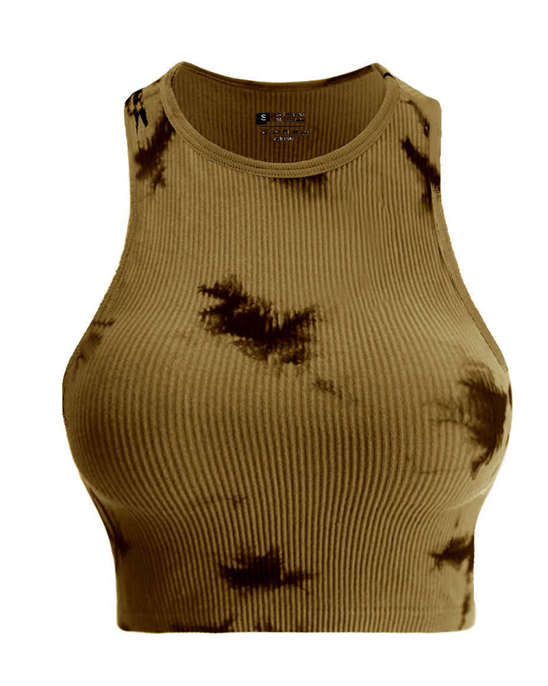 Ribbed Ripple Tie-Dye Top