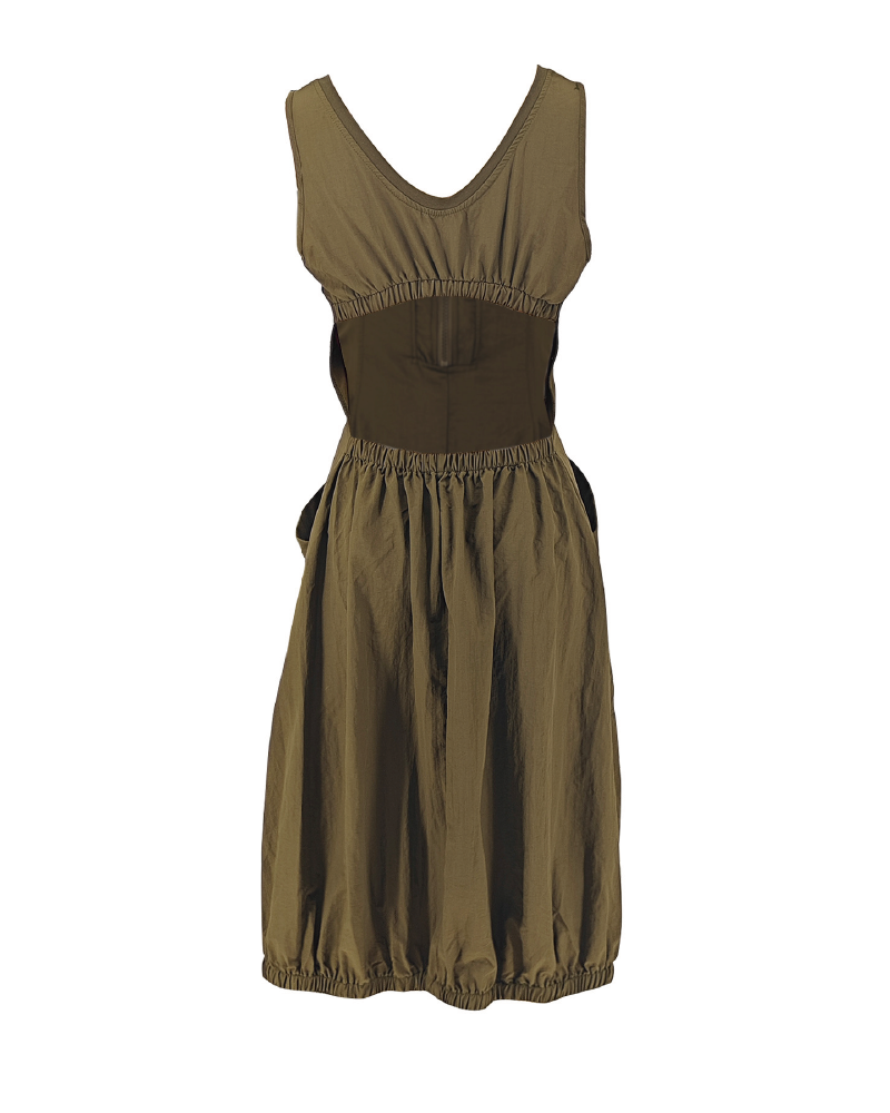 Bubble-hem Midi Dress