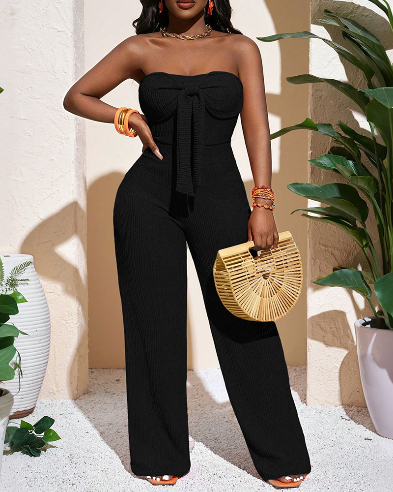 Elegant Bow Silhouette Jumpsuit