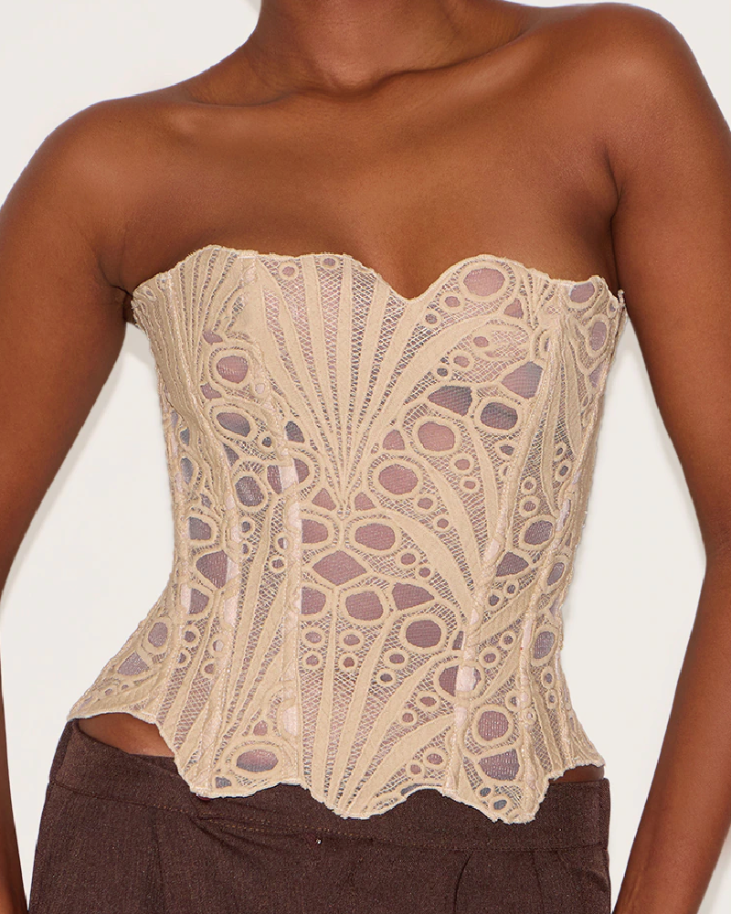 Lace Up Back Corset Top