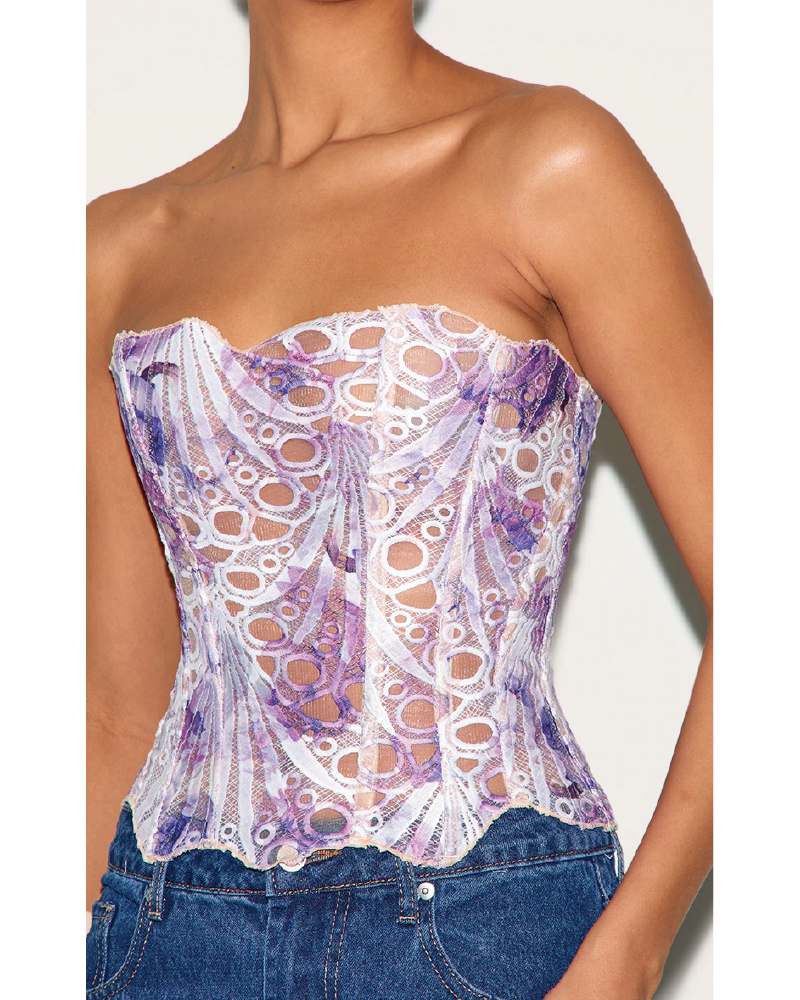 Lace Up Back Corset Top
