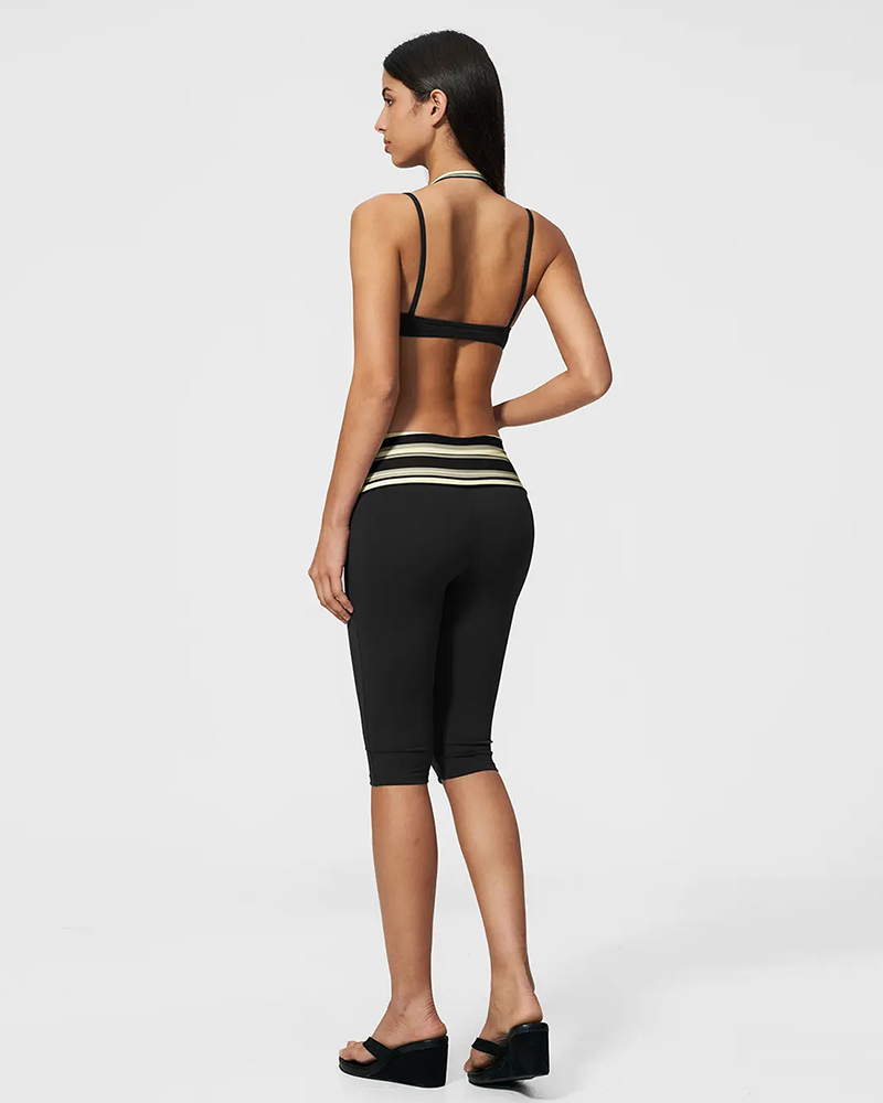 Mock-Layered Halter Yoga Set