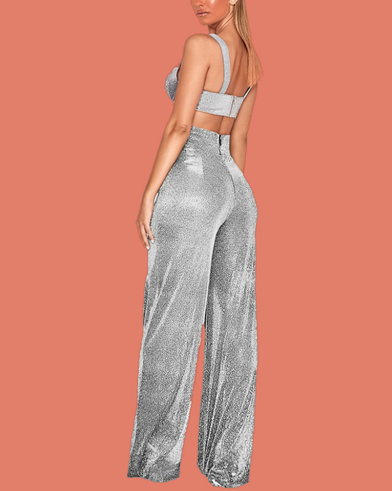 MetaGlow High-Waist Sequin Pants