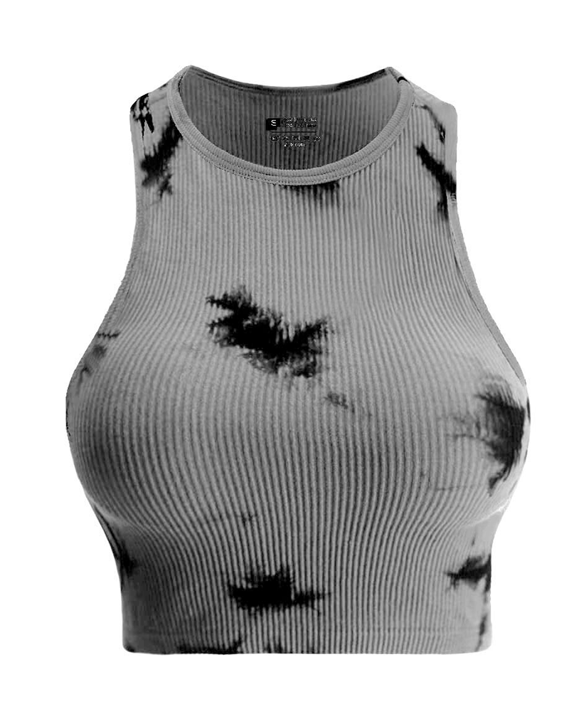Ribbed Ripple Tie-Dye Top