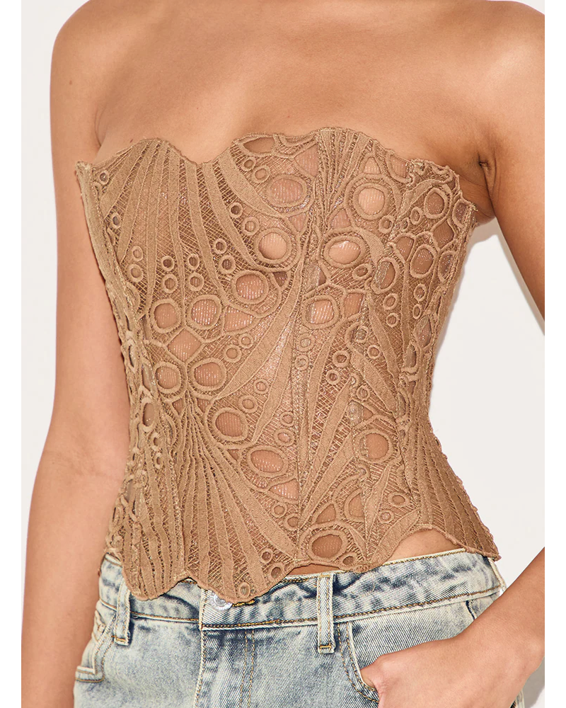 Lace Up Back Corset Top