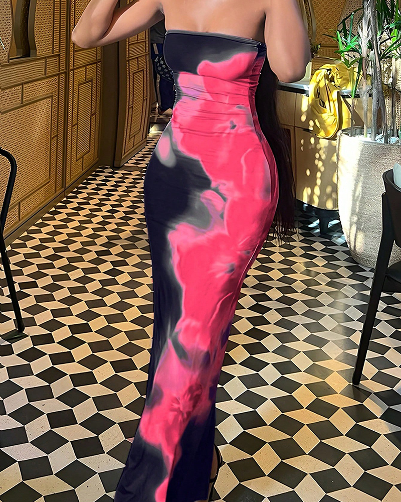 Print Edge Ombre Dress
