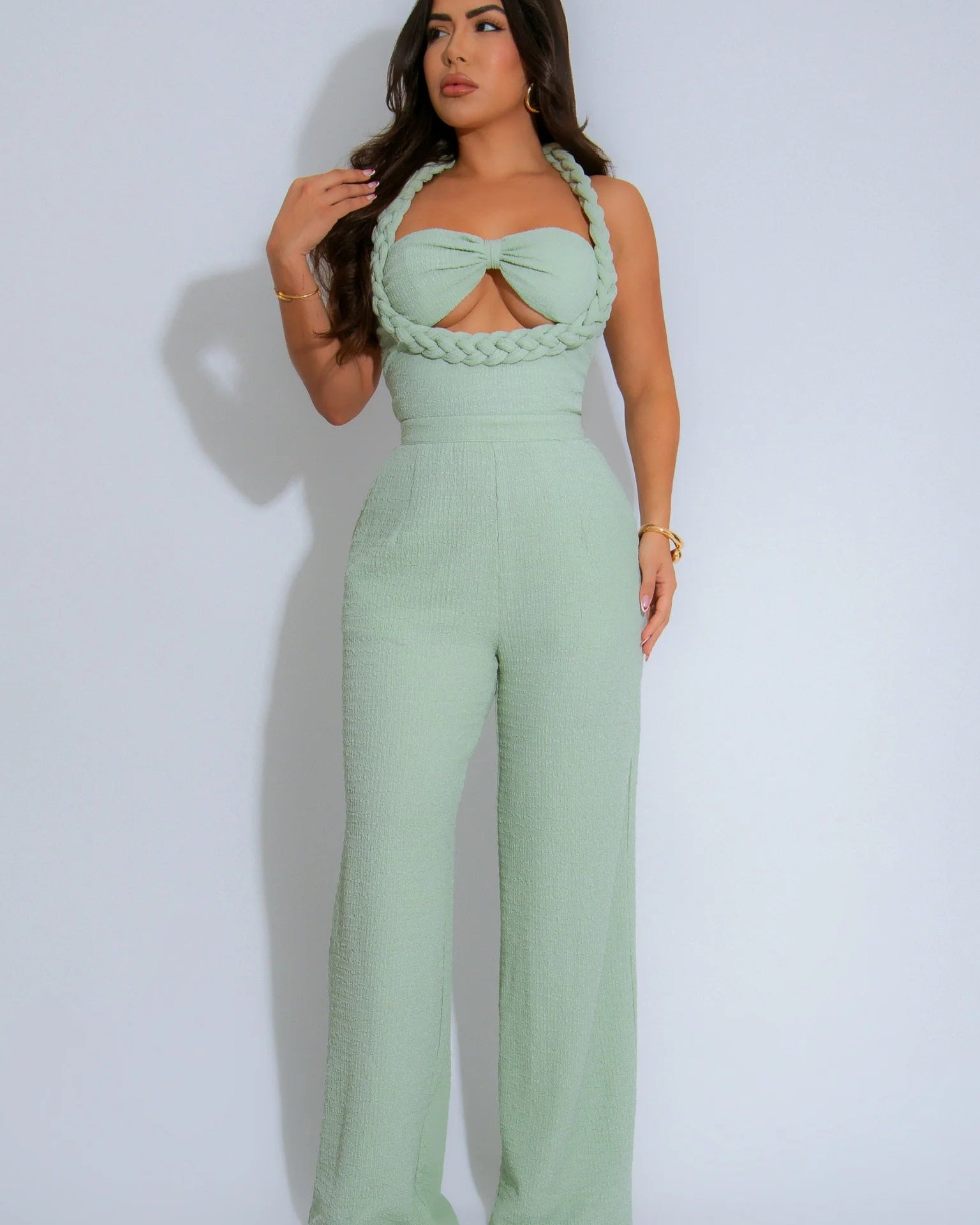 Luxe Braided Halter Jumpsuit