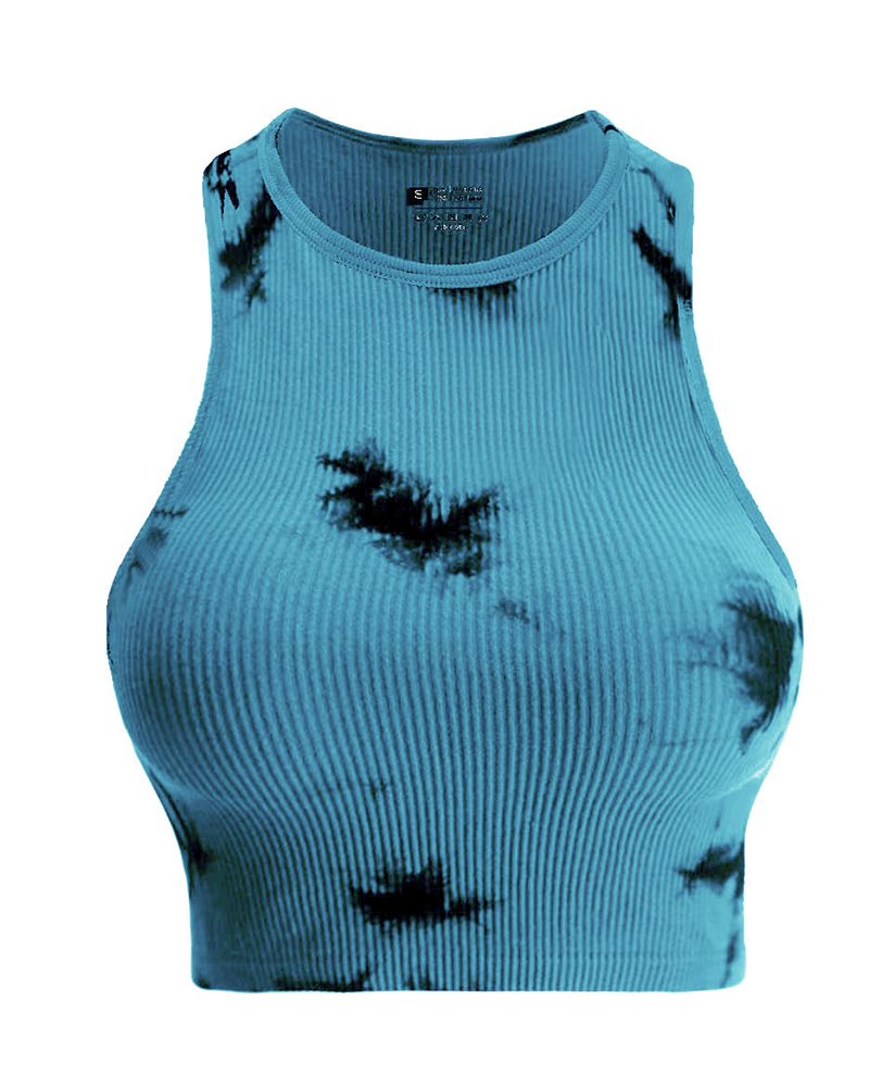 Ribbed Ripple Tie-Dye Top