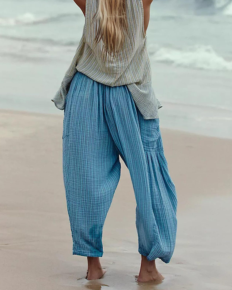 Stripe Ease Cropped Pants