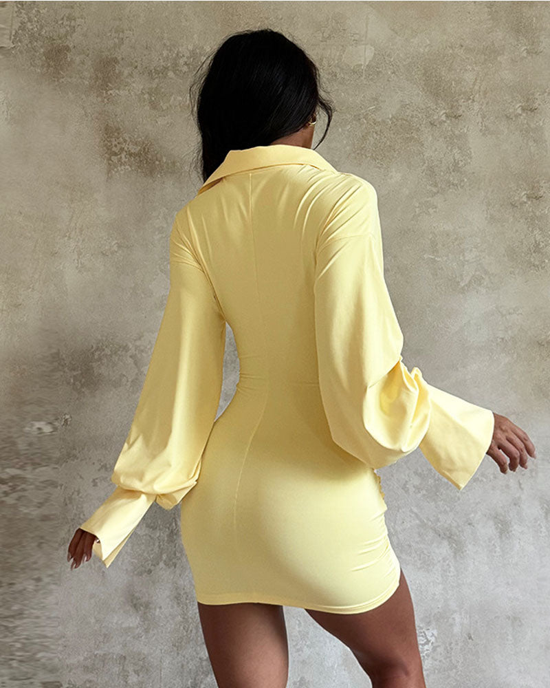 Abby Ruched Shirt Dress