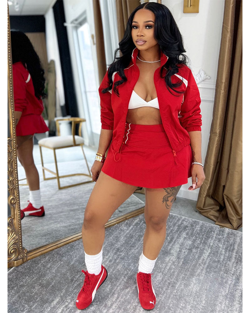 Adri Windbreaker Skirt Set