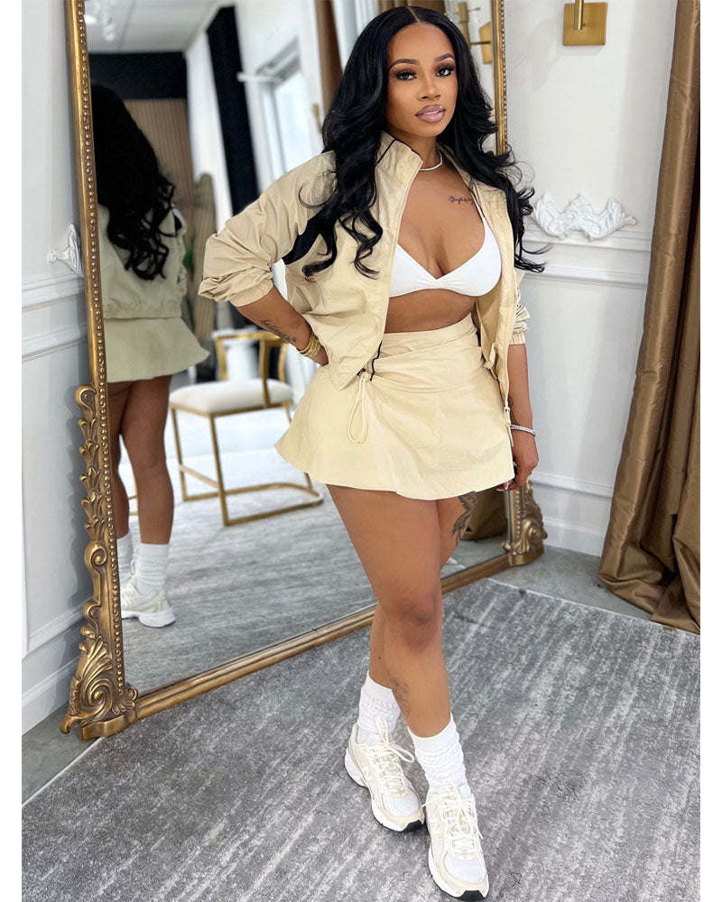 Adri Windbreaker Skirt Set