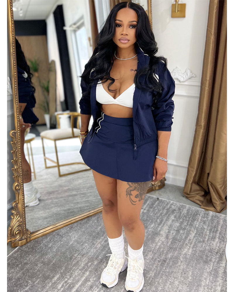 Adri Windbreaker Skirt Set