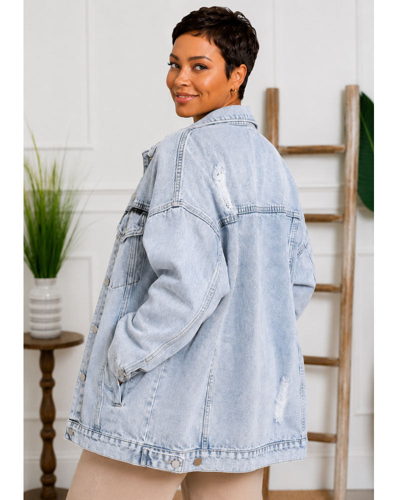 After Hours Distressed Denim Jacket