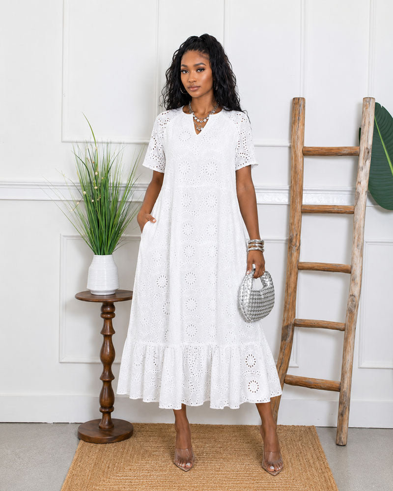 Alix Nova Eyelet Midi Dress