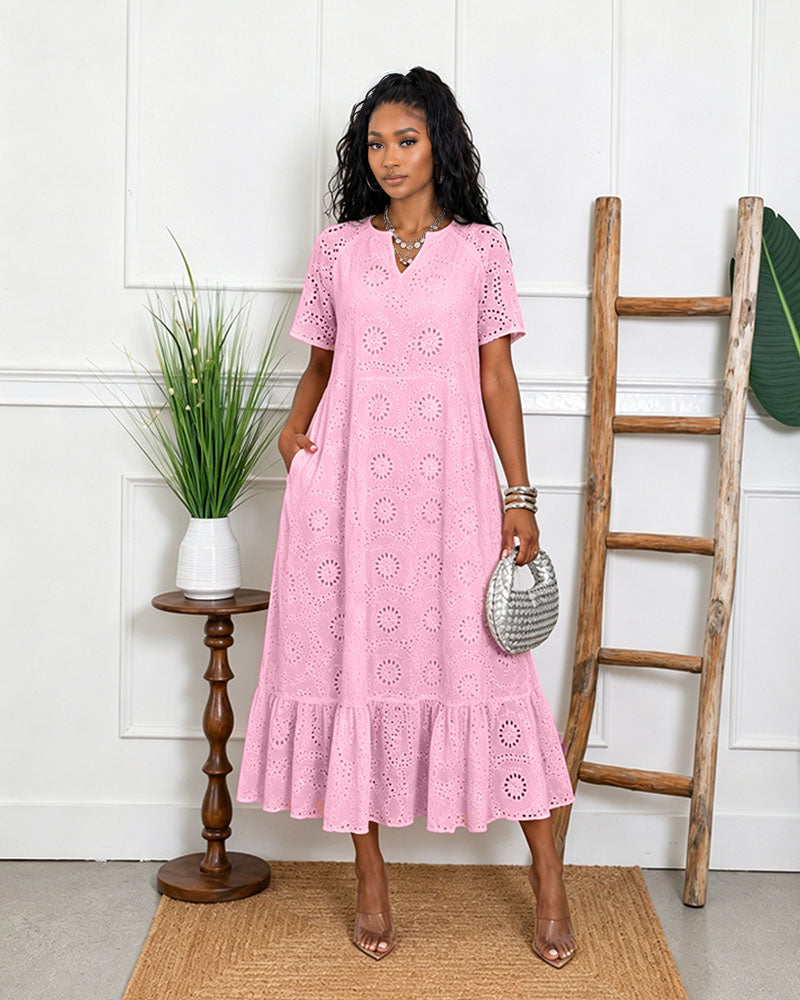 Alix Nova Eyelet Midi Dress