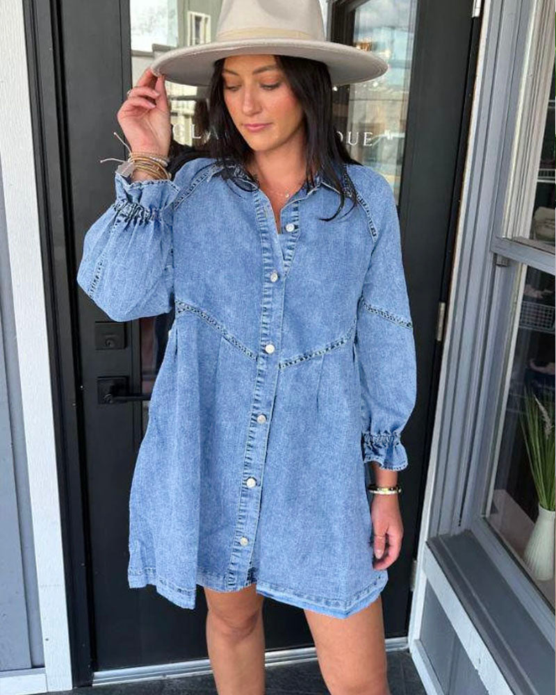 Babydoll Denim Shirt Dresses